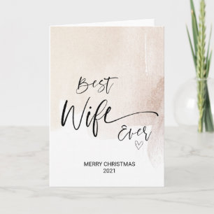 Carte Joyeux voeux de Noël pour la femme de Mari Noël