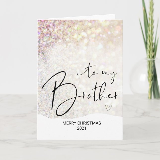 Carte Joyeux voeux de Noël pour mes fêtes d'or Frère (Devant)