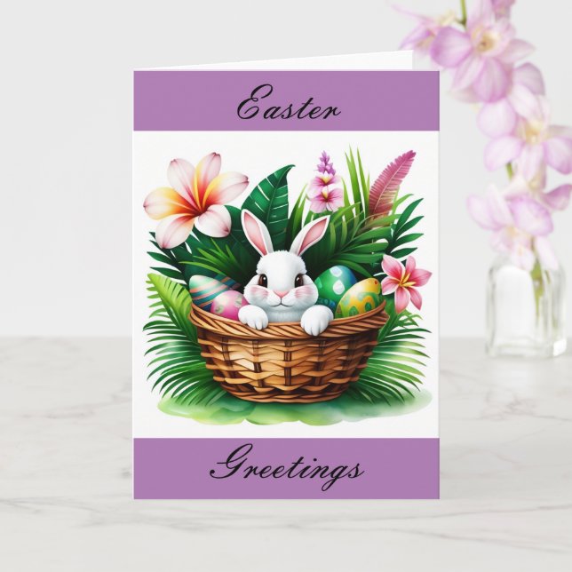 Carte Joyeux voeux de Pâques Hawaiian Tropical (Orchidée)