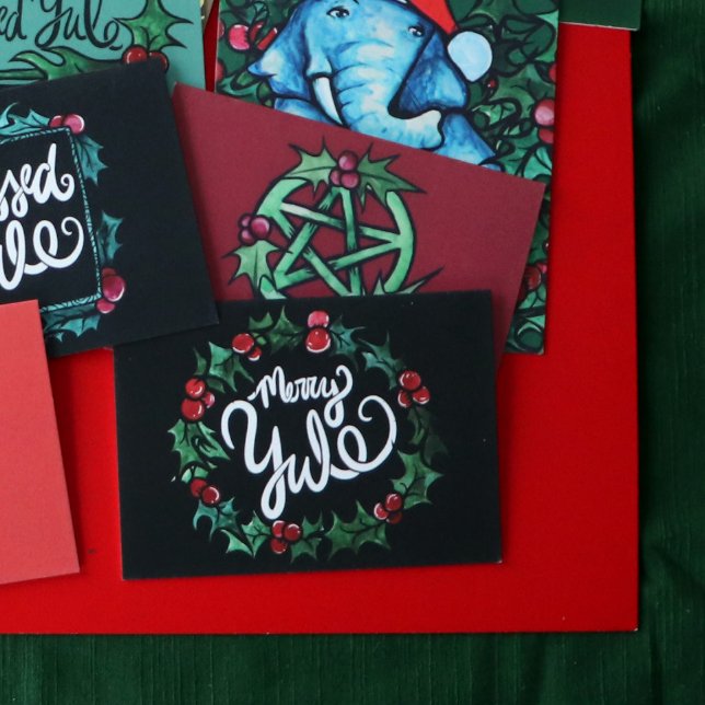 Carte Joyeux Yule Pagan Vacances Wiccan Bienheureux Yule (Créateur téléchargé)