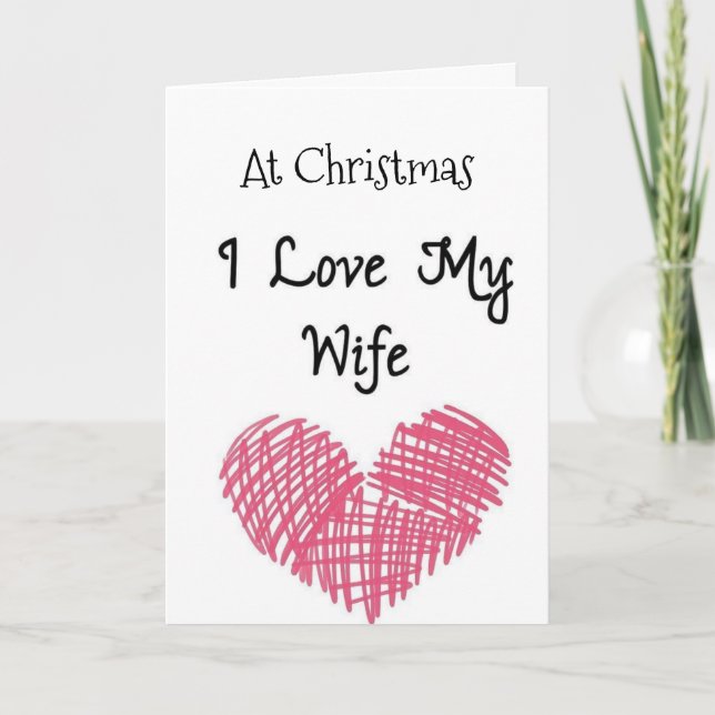 CARTE **JOYEZ NOËL** À MA FEMME AVEC "AMOUR" (Devant)