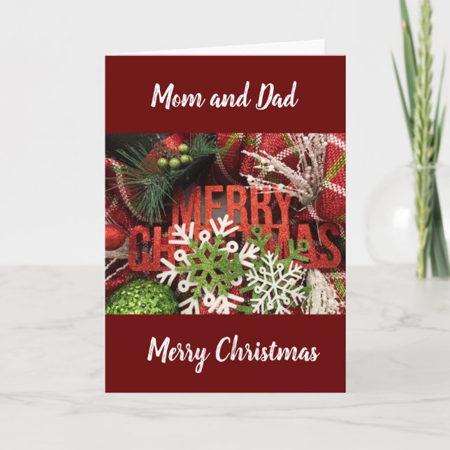 Carte JOYEZ NOËL AUX PARENTS, mon MEILLEUR CADEAU ! (Devant)