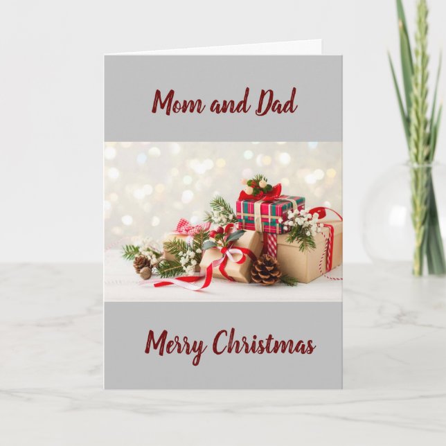 Carte JOYEZ NOËL AUX PARENTS, mon MEILLEUR CADEAU ! (Devant)