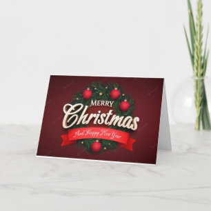 CARTE "JOYEZ NOËL/HEUREUSE NOUVELLE ANNÉE"
