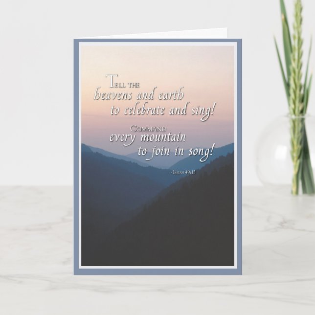 Carte Joyful Mountains Religious Congratulations (Devant)