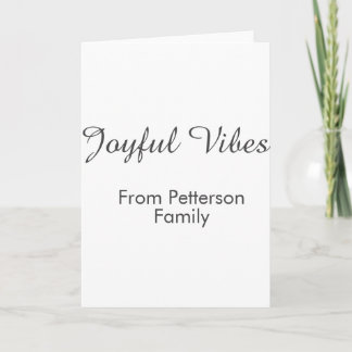 Carte Joyful Vibes red Christmas add family name date 