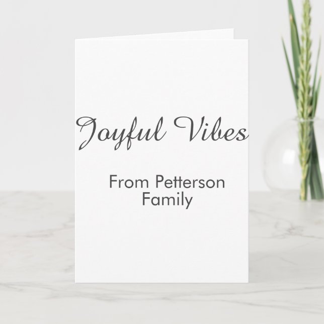 Carte Joyful Vibes red Christmas add family name date  (Devant)