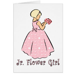 Carte : Jr Flower Girl en rose