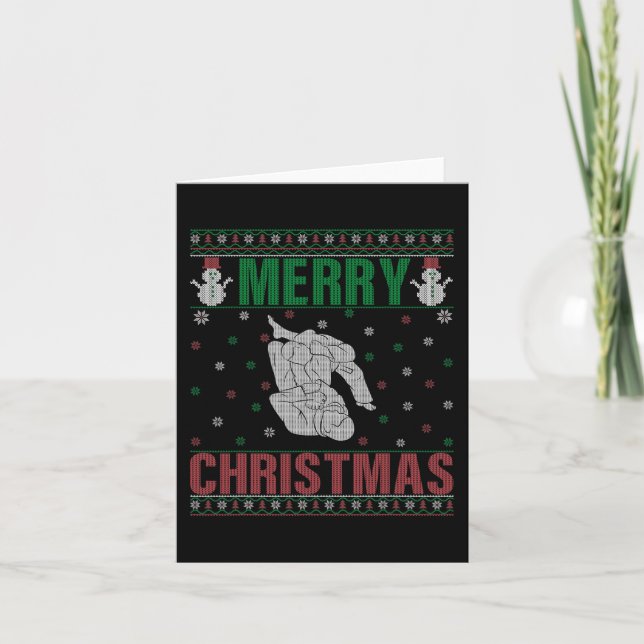 Carte Js Xmas Correspondant Jiu Jitsu Combattez Fighter  (Devant)