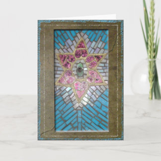 Carte Judaïque : Coeurs de mosaïque en verre tendu étoil
