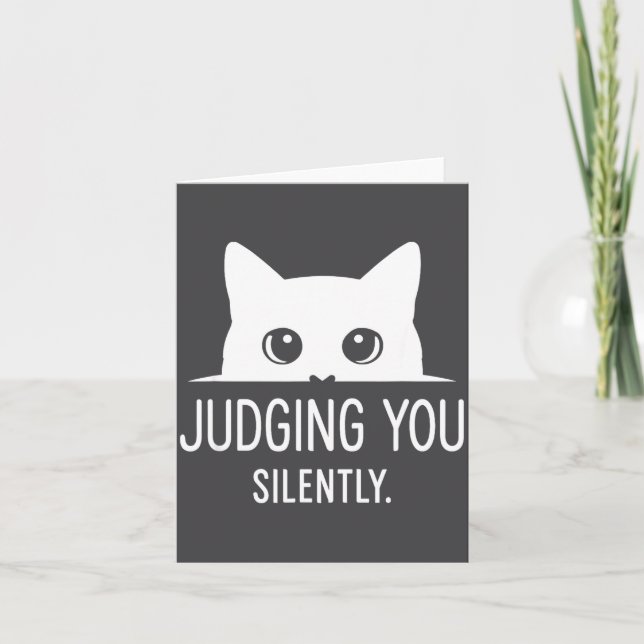 Carte Judging You Silently - Funny Cat  (Devant)