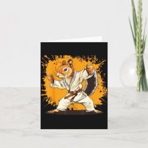 Carte Judo Écureuil Aquarelle Taekwondo Karaté MMA