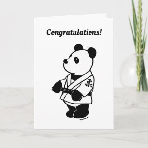 Carte Judo Panda Dessin Animé avec un Félicitations Cein