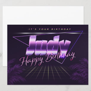 Carte Judy Name Prénom lila retro