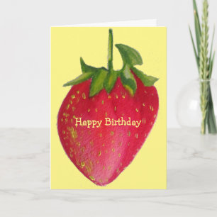 Carte Juicy fraise rétro fruit d'anniversaire macro art
