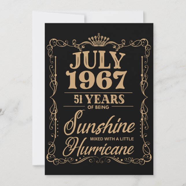 Carte juillet 1967 51 ans de soleil anniversaire t-s (Devant)