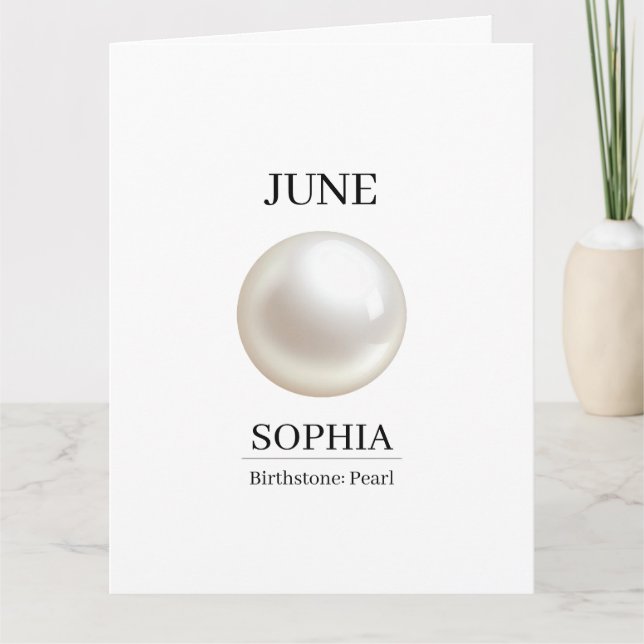 Carte Juin Perle Anniversaire Personnalisé  (Devant)