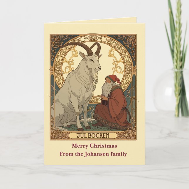 Carte Julbocken And Jultomten Scandinavian Style (Devant)