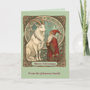 Carte Julbocken Yule Chèvre Et Jultomten scandinave 