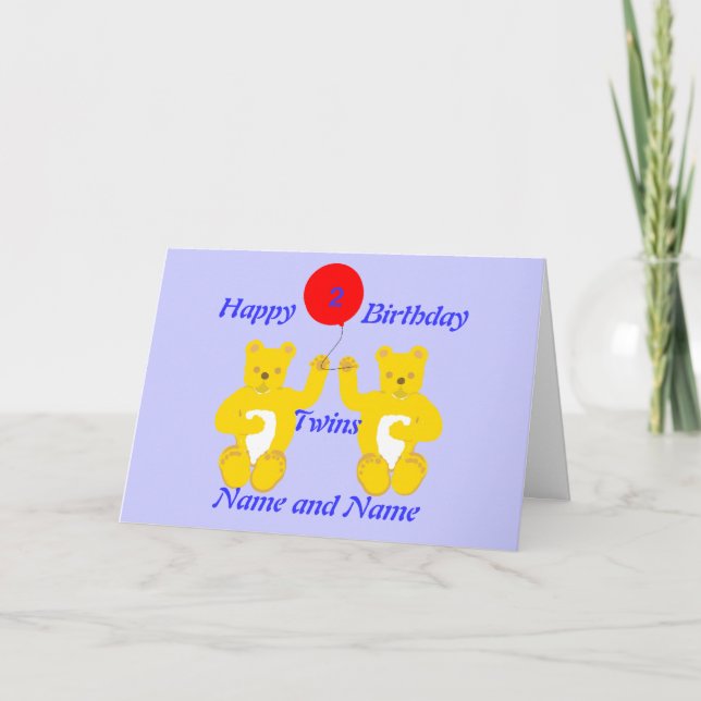 Carte Jumeaux Anniversaire Twins (Devant)