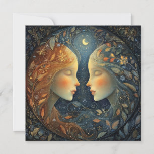 Carte Jumeaux Gémeaux Zodiaque Astrologie Céleste Annive