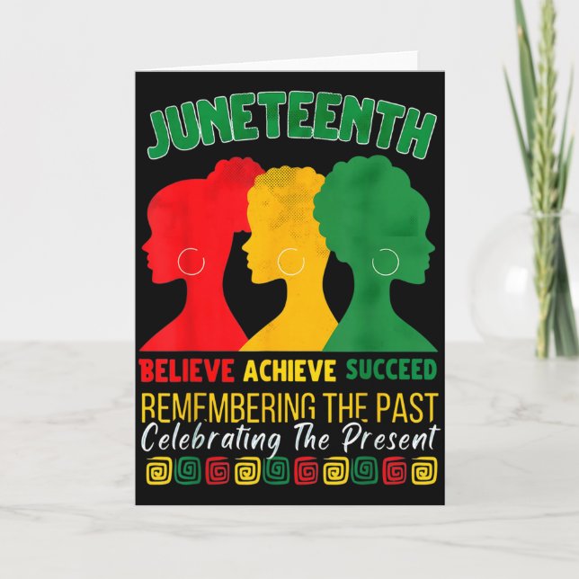 Carte Juneteenth Believe Achieve Succeed Afro Black Hist (Devant)