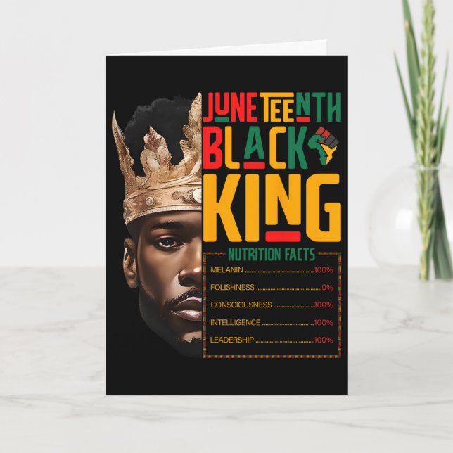 Carte Juneteenth Black King Pride Africain Faits Nutriti (Devant)