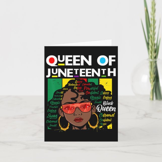 Carte Junetten Black Queen Melanin Girl Magic Sista Wo (Devant)