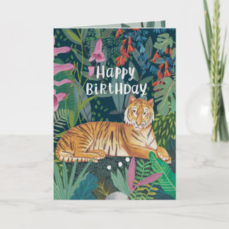 Carte Jungle Tiger Anniversaire Zoo Safari Wild