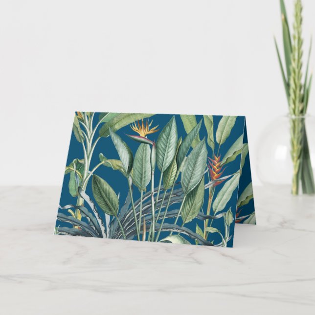 Carte Jungle tropicale Banane arbre Strelitzia Merci (Devant)