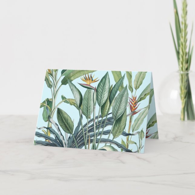 Carte Jungle tropicale Banane arbre Strelitzia Merci (Devant)