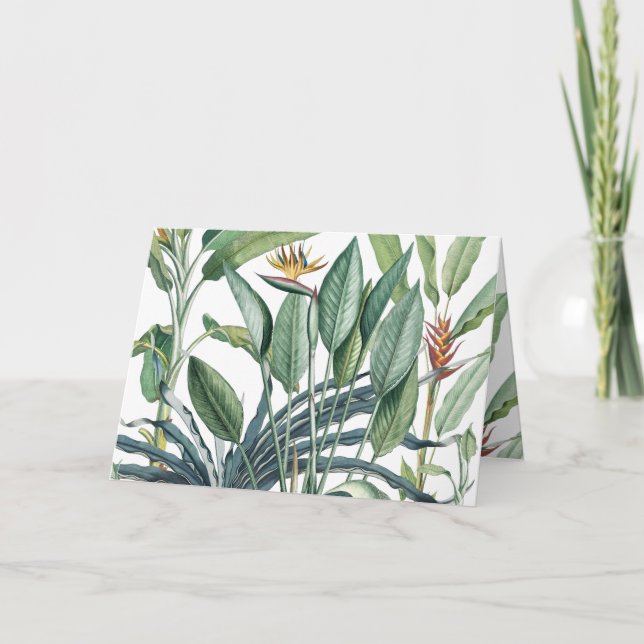 Carte Jungle tropicale Banane arbre Strelitzia Merci (Devant)