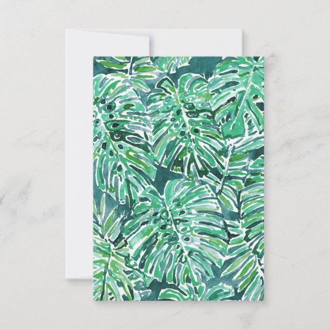 Carte JUNGLE VIBES Green Tropical Monstera Motif (Devant)