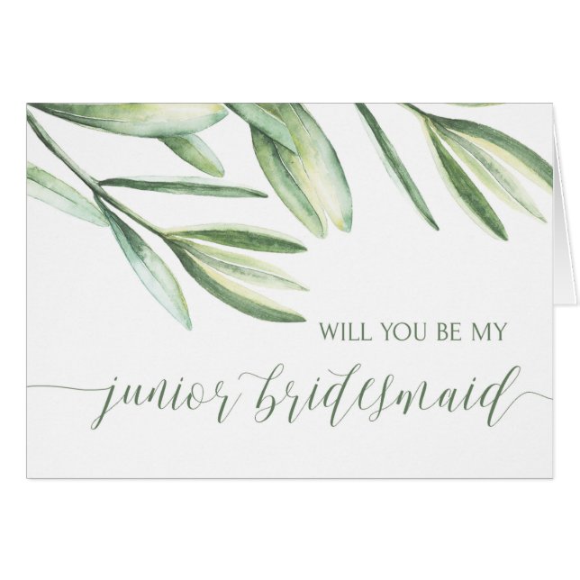 Carte junior de jour du mariage de demoiselle (Devant horizontal)
