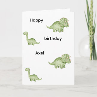 Carte Jurassic green dinosaur birthday card editable