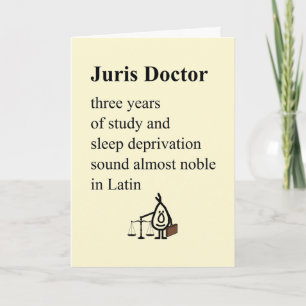 Carte Juris Doctor - un poème amusant de fin d'études de