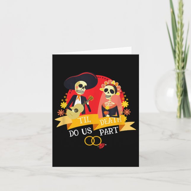 Carte Jusqu'à ce que la mort nous sépare Mariage crâne s (Devant)