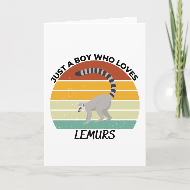 Carte Just a boy who loves lemurs (Devant)