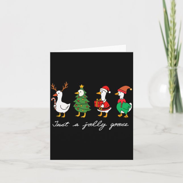 Carte Just A Jolly Goose Funny Goose Merry Christmas Hol (Devant)