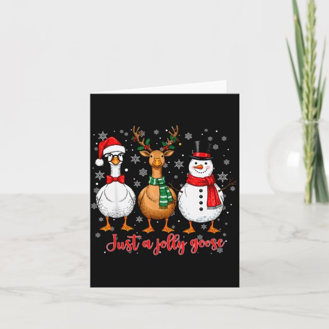 Carte Just A Jolly Goose Merry Goosemas Christmas Santa  (Devant)