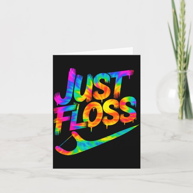 Carte Just Floss Funny Dental Oral Hygienist Rdh Dentist (Devant)