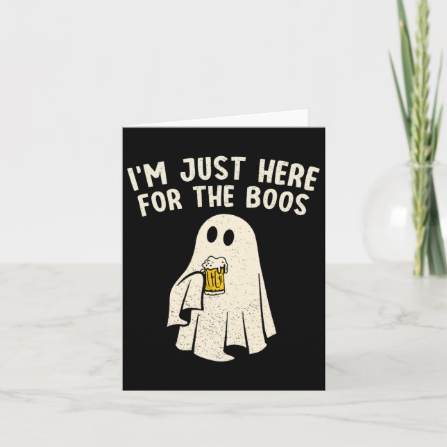 Carte Juste Ici Pour Boos Drôle Ghost Halloween Boisson (Devant)