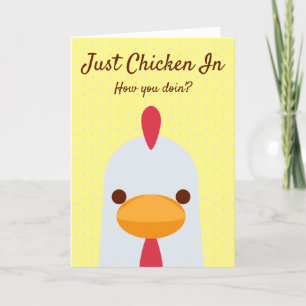 Carte Juste Poulet Dans Funny Personnalisé Bonjour