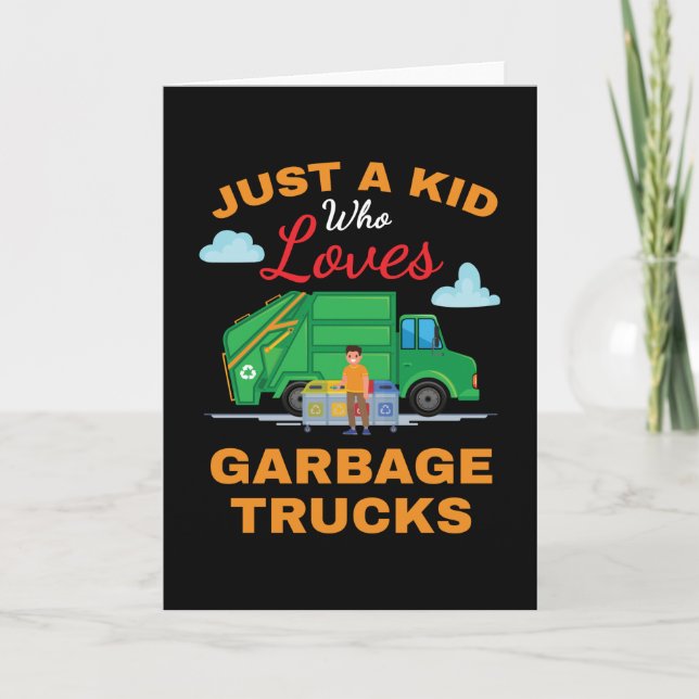Carte Juste un gamin Camions à ordures Enfants Garçons F (Devant)