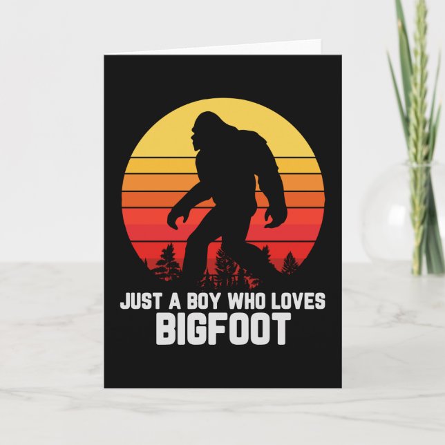 Carte Juste un garçon qui aime BIGFOOT | Bigfoot Retro (Devant)