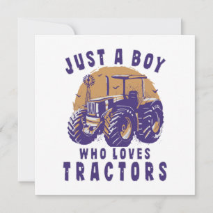 Carte Juste un garçon qui aime les tracteurs et les cami