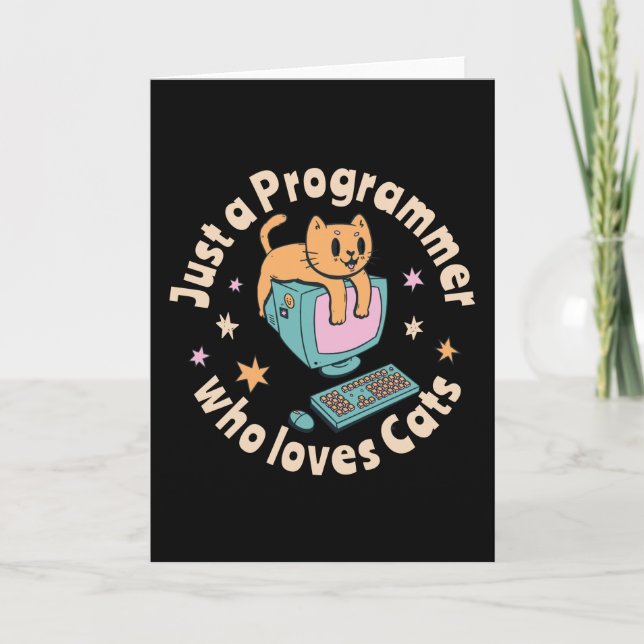 Carte Juste un programmeur qui aime les chats (Devant)