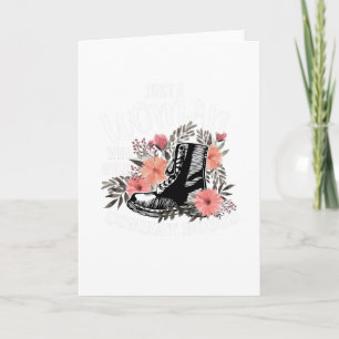 Carte Juste une femme portait des bottes de combat vétér