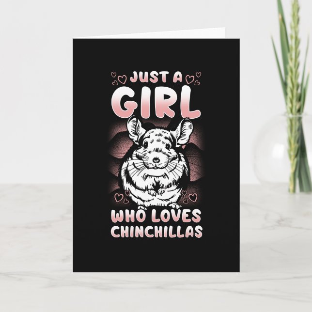 Carte Juste une fille qui aime Chinchillas (Devant)