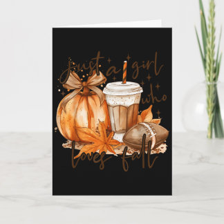 Carte Juste Une Fille Qui Aime L'automne Citrouille Cosy